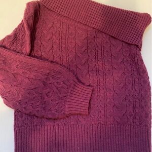 One shoulder knit purple sweater